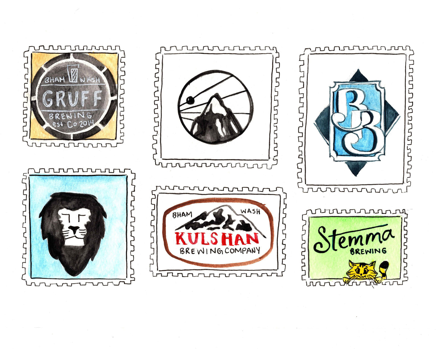 Bellingham Brewery Stamps Print