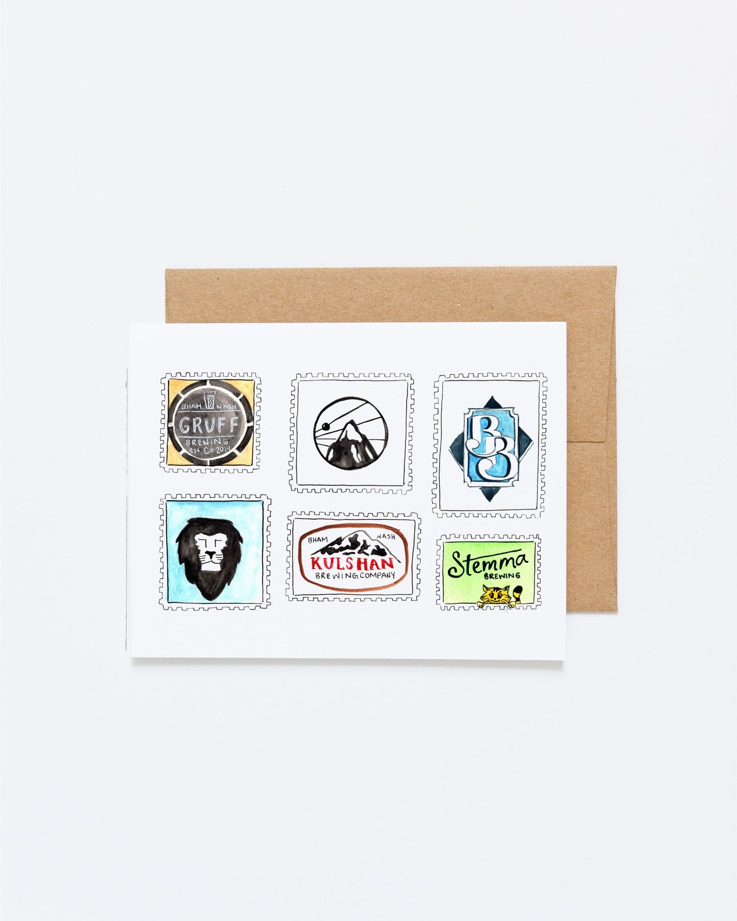 Brewery Stamps Greeting Cards
