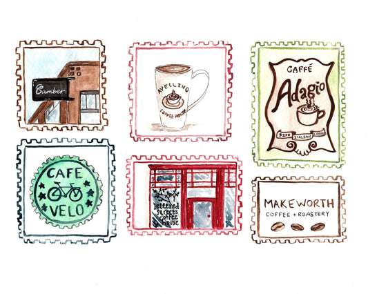 Bellingham Coffee Stamps Print